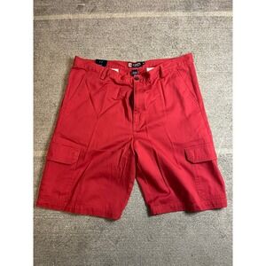 Chaps Mens Red Cotton Cargo Shorts Waist 40 NWT Casual Utility‎ Preppy
